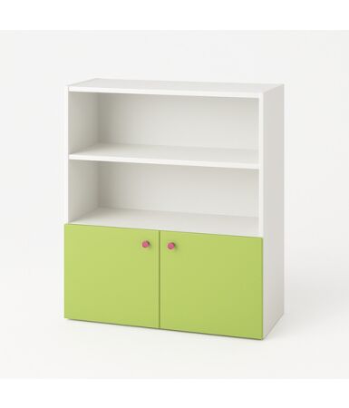 Regał z podwójnymi drzwiczkami na dole